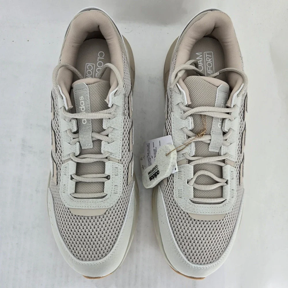 Adidas Astrastar Mens 10 Sportswear Shoes Tan White KI9249 Cloudfoam Sneakers